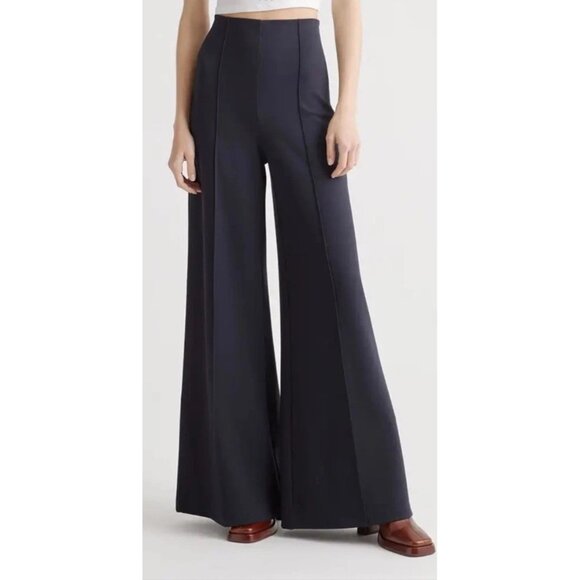 Quince Black Ultra-Stretch Super Wide Leg Ponte Pants Women’s Size XS - Picture 1 of 9